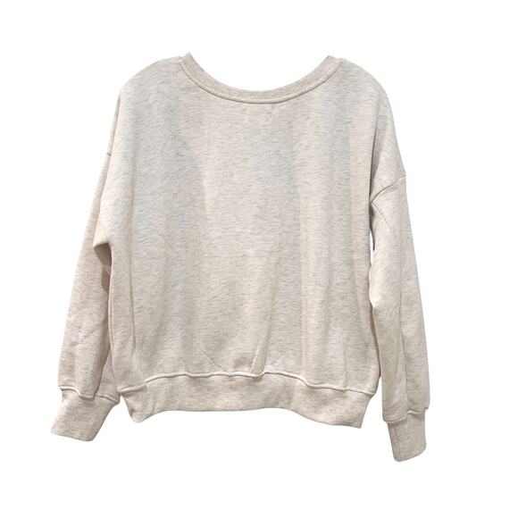 Anthropologie Maeve Embellished Collar Pullover Sweatshirt Light Sand S - Picture 5 of 10